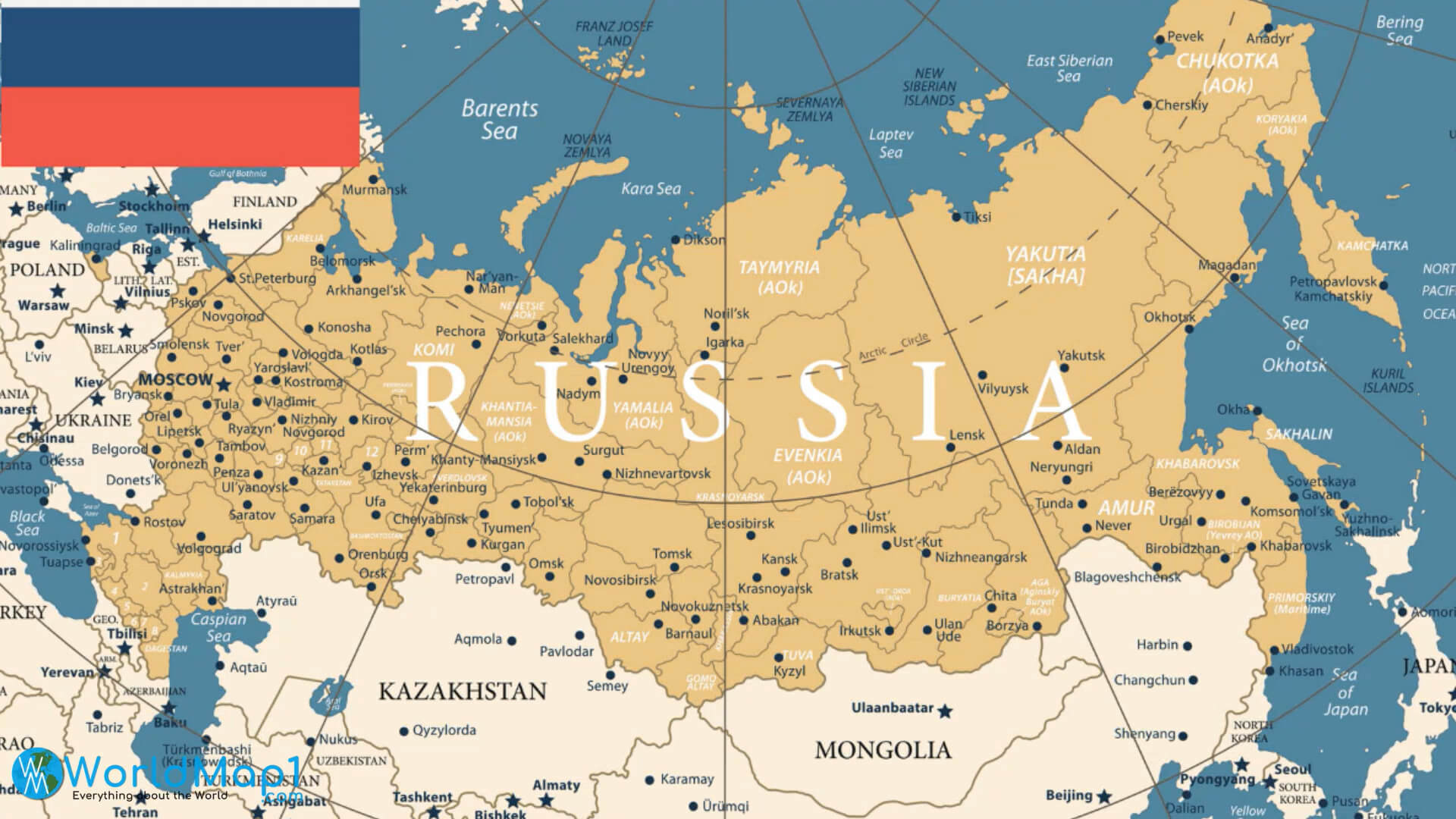 Russia Map with Estonia